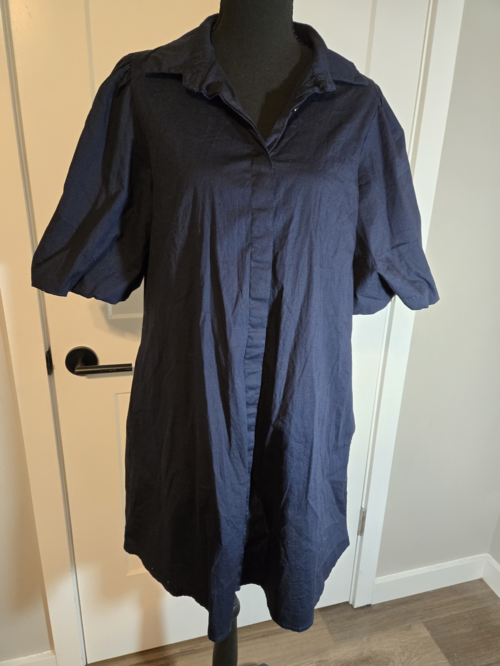 Civico 51 Italy Cotton Stretch Puff Sleeve Shirt Tunic Dress M